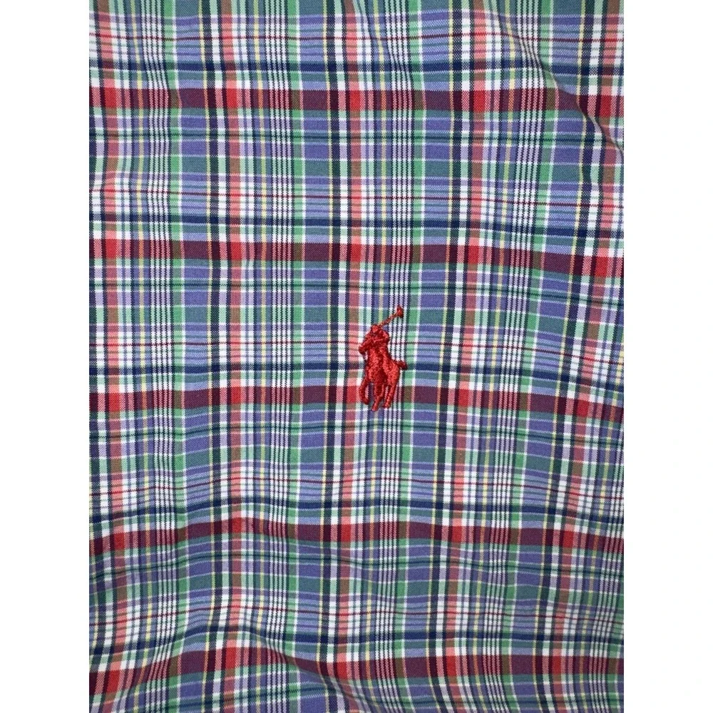 Polo Ralph Lauren Men's Medium Plaid Button Down Shirt Multicolor Pony Cotton